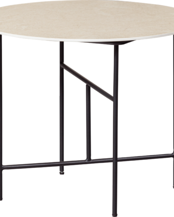 Sofabord Woood Exclusive Vida ø60   H48 Cm Sort Porcelæn Marmorlook Foldbar Sort Metalbase