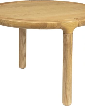 Sofabord Zuiver Storm ø60   H40 Cm Rundt Loungebord Mørk Sand Egetræsfiner Asketræ