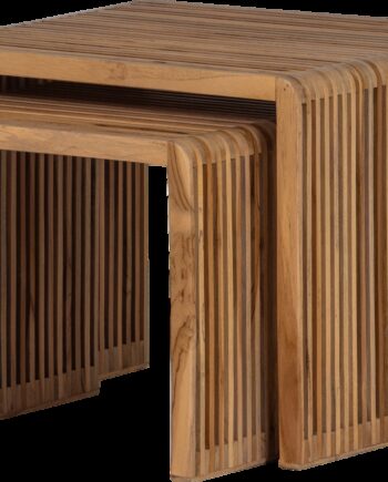 Sofabordsæt Woood Collection   Genanvendt Teaktræ    Stk  Organisk Design Sidebord Sengebord  Brun