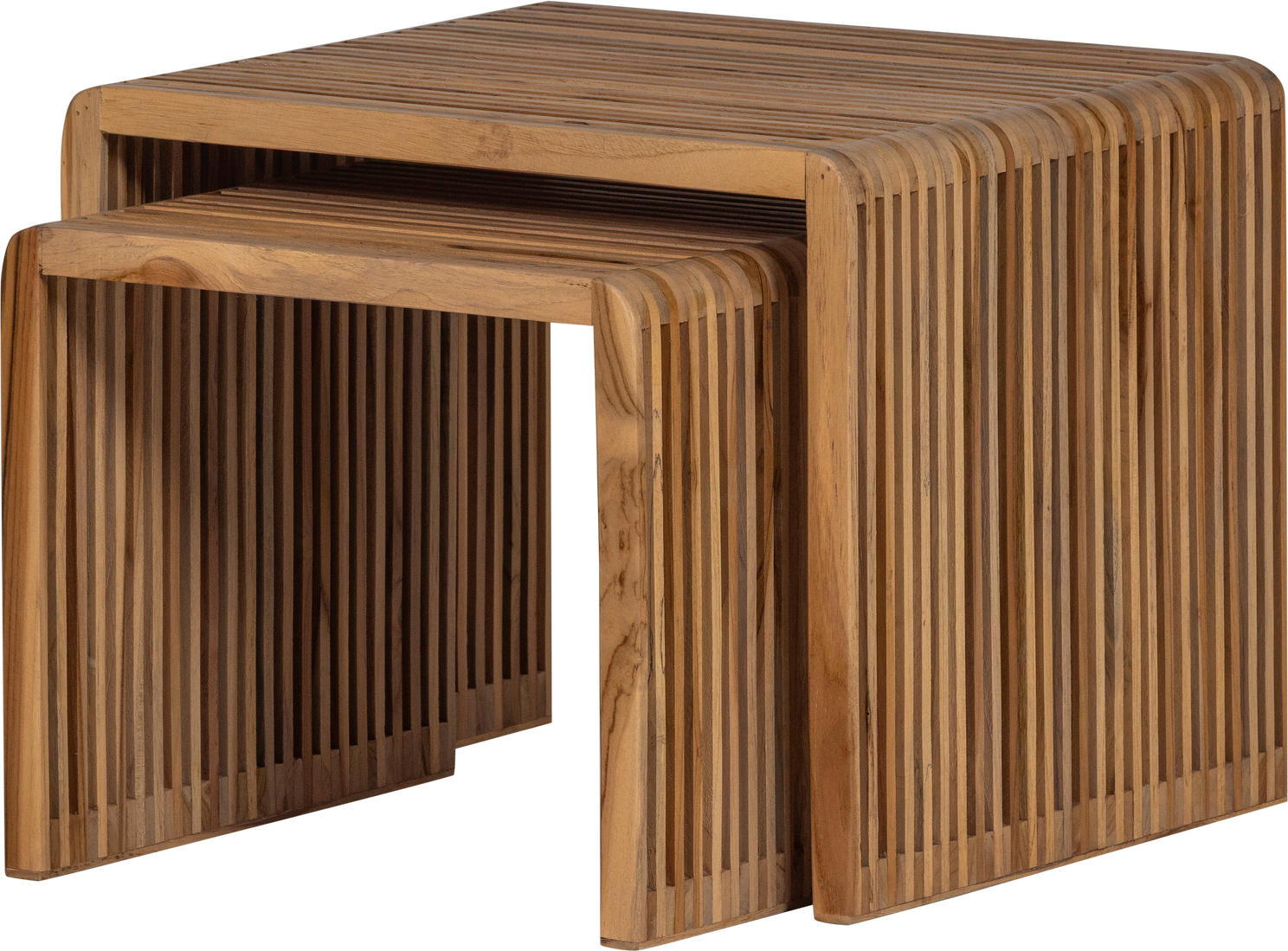 Sofabordsæt Woood Collection Genanvendt Teaktræ Stk Organisk Design Sidebord Sengebord Brun