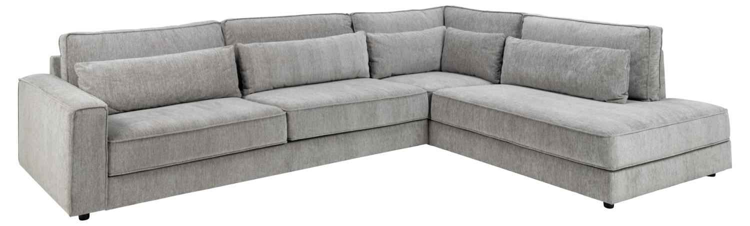 Sofakoncept Cilla Hjørnesofa     Højre Hvilemodul Og   Puder Lysegrå Stof Og Sort Polypropylen