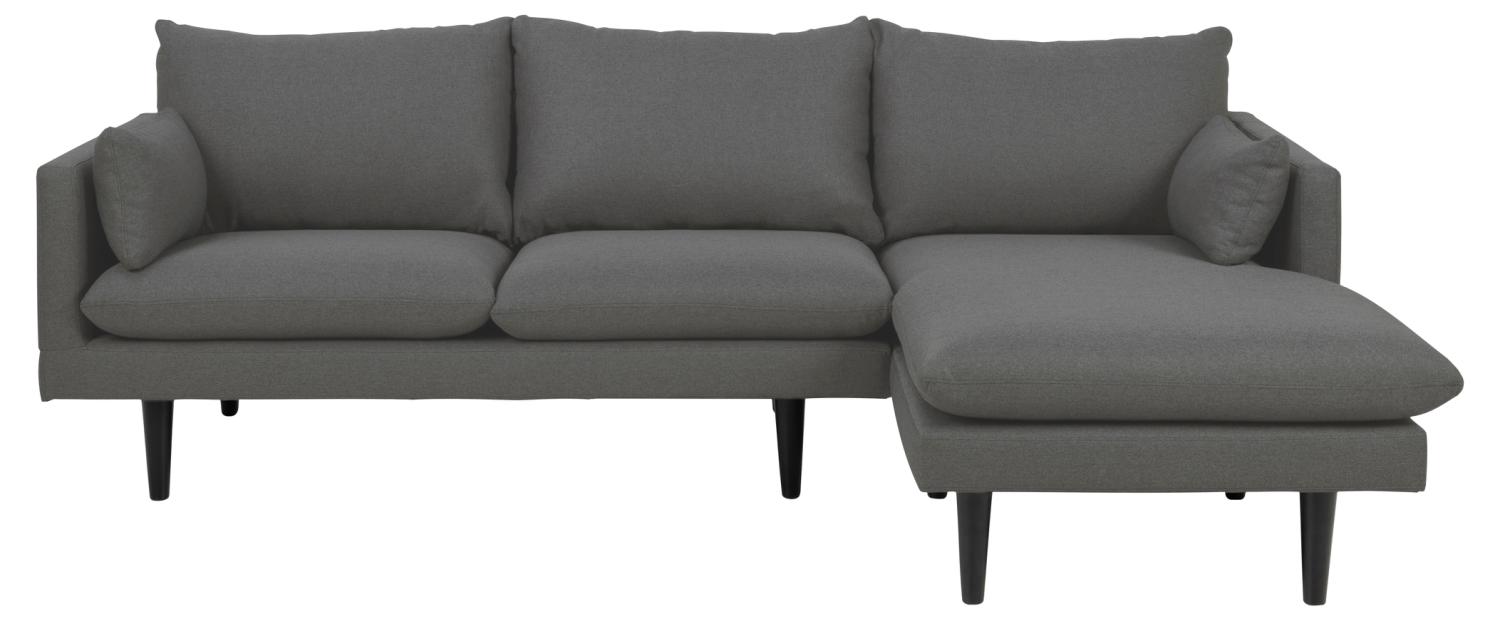 Sofakoncept Cozy   Pers  Sofa     Højre Chaiselong Og   Puder Mørkegrå Stof Og Sort Bøg