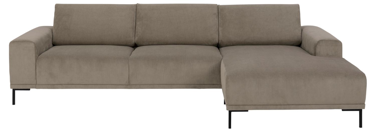 Sofakoncept Noora   Pers  Sofa     Højre Chaiselong Beige Stof Og Sort Metal