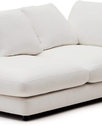 Sofamodul M2 Venstrevendt Kave Home Gala Chaiselong   Hvid Tekstureret Chenille Plet- Og Antibakterielt Stof
