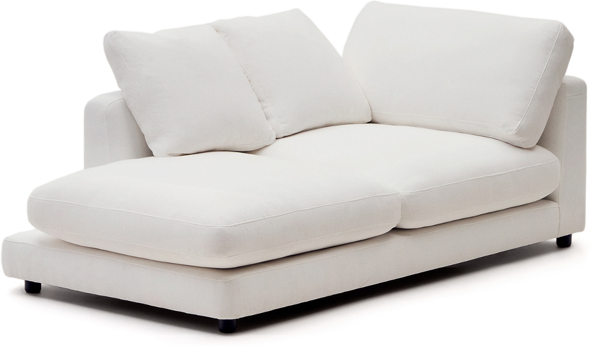 Sofamodul M2 Venstrevendt Kave Home Gala Chaiselong   Hvid Tekstureret Chenille Plet- Og Antibakterielt Stof
