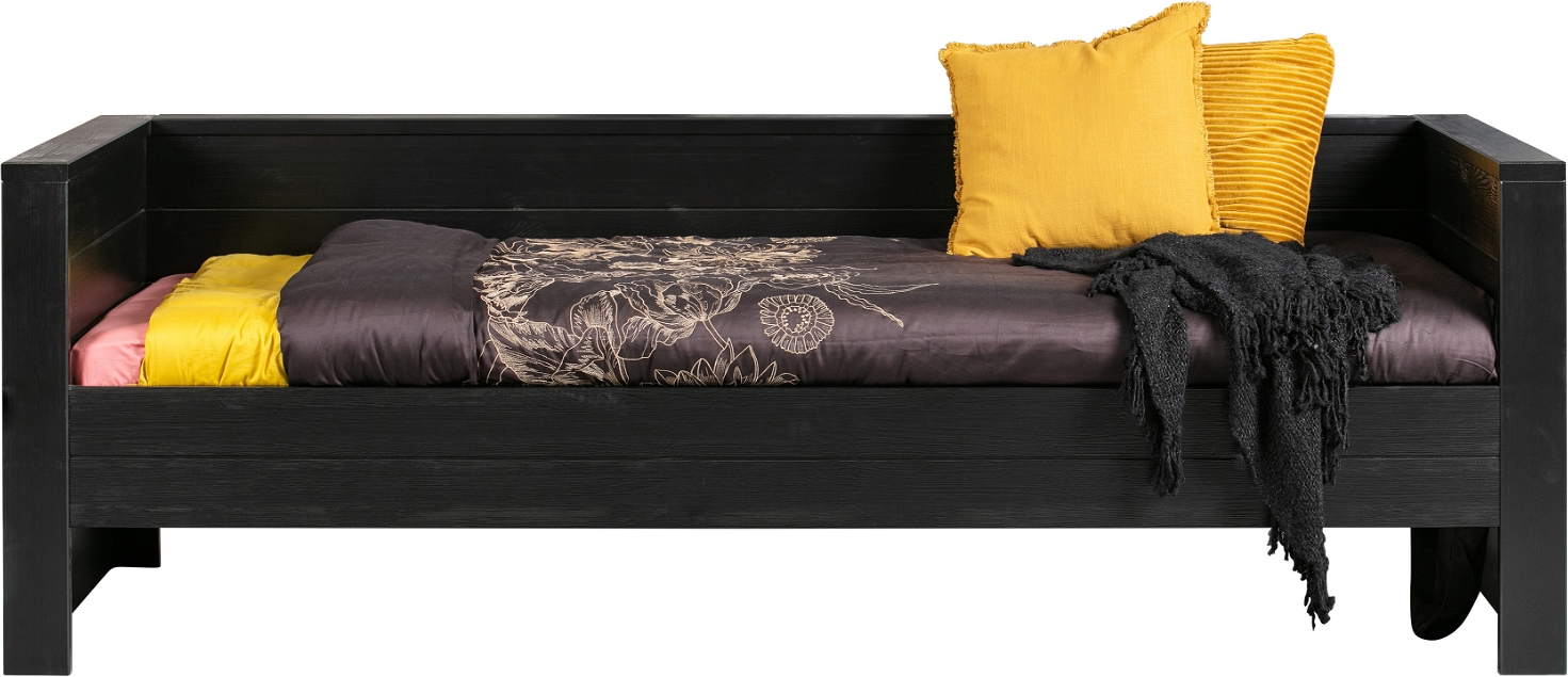 Sofaseng   Sovesofa Woood Dennis   Fsc-certificeret Fyrretræ  Lakeret Sort 219   101   73 Cm