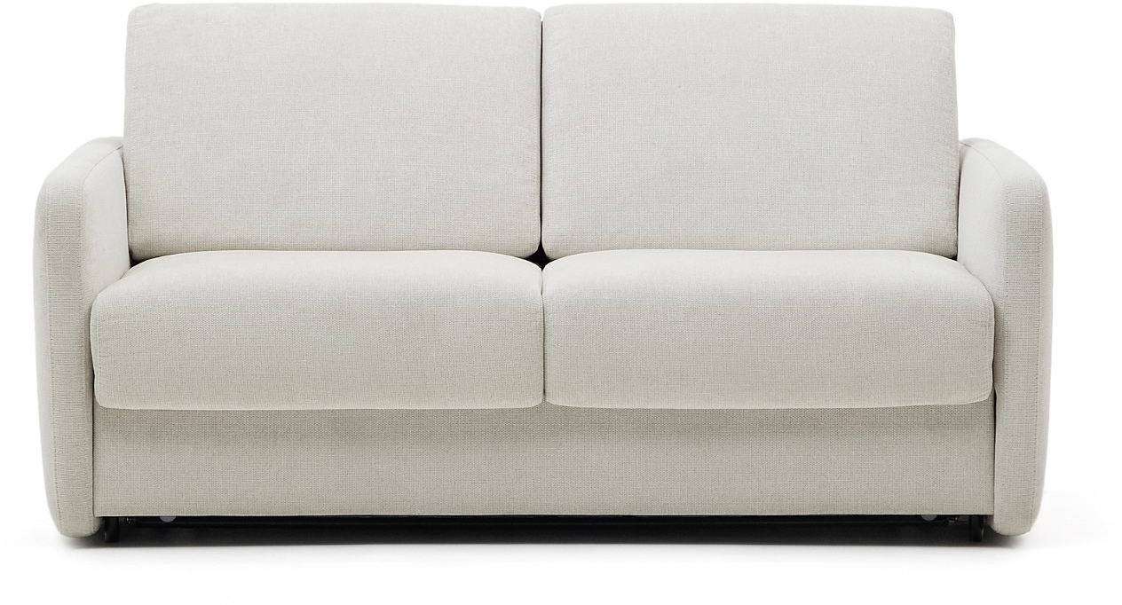 Sovesofa Kave Home Nuala  -personers Grå Chenille Pletafvisende Med Viskoelastisk Madras 140x190 Cm Italiensk åbningsmekanisme