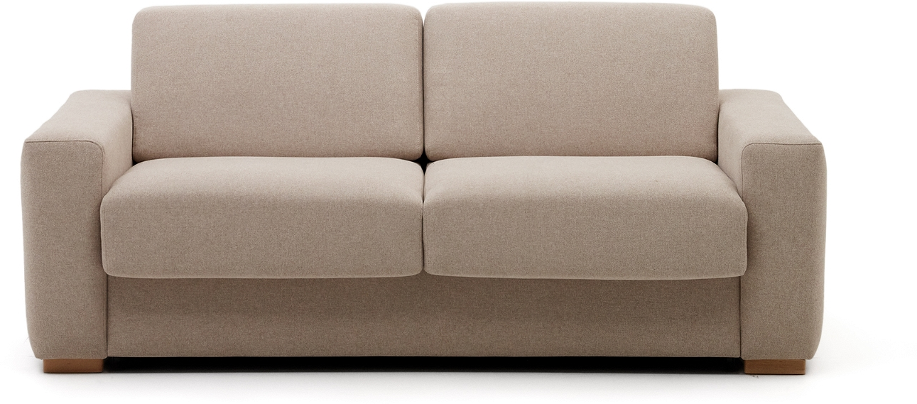 Sovesofa Sofa-seng  -personers Kave Home Anley Beige Polstring Bøgetræsben L244xd97xh89 Cm