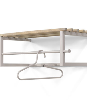 Spinder Design Marco Hattehylde       Knager Og   Bøjlestang Egetræ Og Silky Taupe Stål