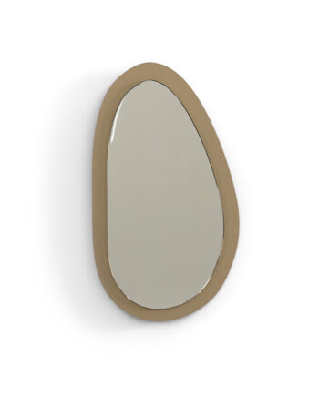 Spinder Design Pipa Vægspejl  Organisk Bronze Glas Og Champagne Stål  34 5x20