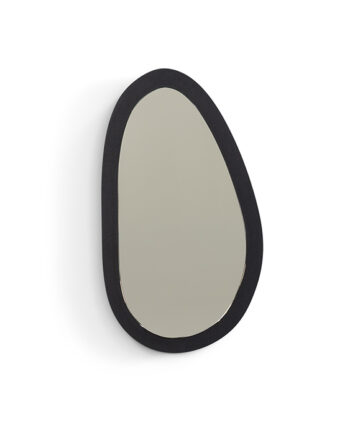 Spinder Design Pipa Vægspejl  Organisk Bronze Glas Og Sort Stål  34 5x20