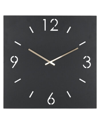 Spinder Design Time Vægur  Kvadratisk Sort Stål  60x60