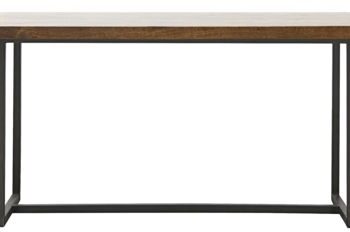 Spisebord House Doctor Kant Mangotræ Metal 200x90 Cm Mørkebrun Sort