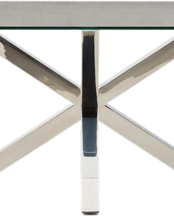 Spisebord Kave Home Arya   Keramisk Jernmoseporcelæn 160x90 Cm Med Vandtæt Overflade Og Polerede Stålben