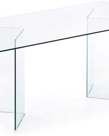 Spisebord Kave Home Burano Glasbord   Hærdet Glas Med Ståldetalje 200x90 Cm