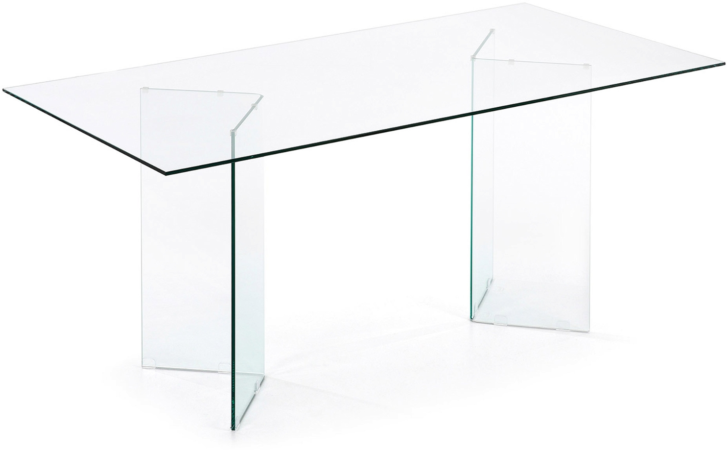 Spisebord Kave Home Burano Glasbord   Hærdet Glas Med Ståldetalje 200x90 Cm