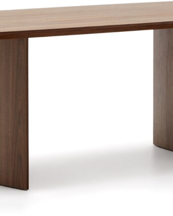 Spisebord Kave Home Litto 240x100 Cm Mørk Valnøddefineret Mdf Dobbelt Piedestal