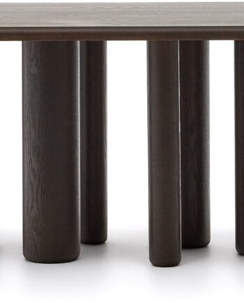 Spisebord Kave Home Mailen   Ovalt Sort Pu-lakeret Bord Til   Pers L220xb105 Cm