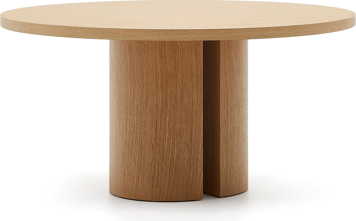 Spisebord Kave Home Nealy ø150 Cm Rund Nordisk Design   Egetræsfiner Op Til   Personer