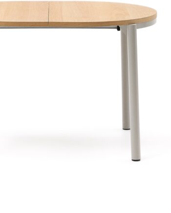 Spisebord Med Udtræk Kave Home Montuiri Rundt 120-200   90 Cm Natur Grå