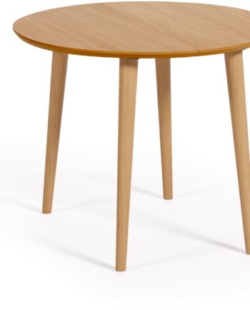 Spisebord Med Udtræk Kave Home Oqui Natur 90 170 Cm Mdf Gummitræ Egetræsfinér