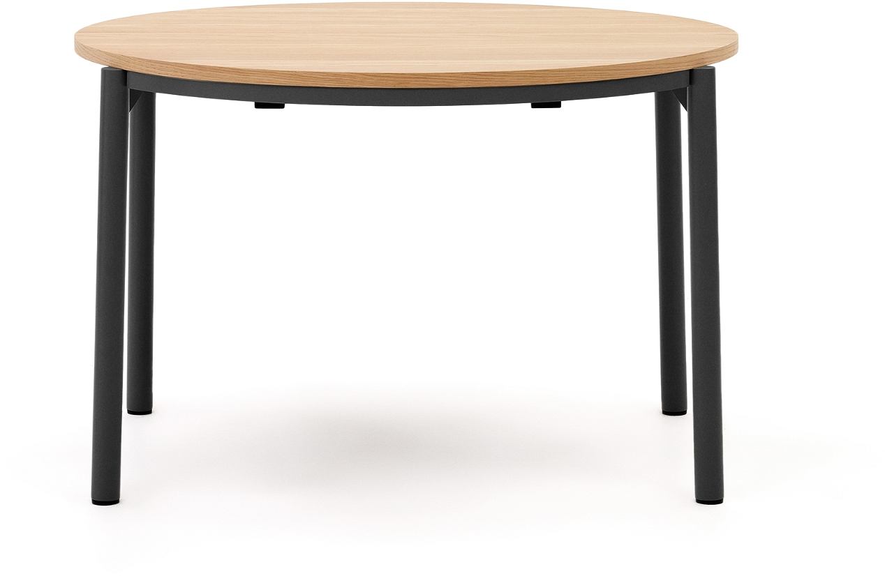 Spisebord Med Udtræk Udtræksbord Kave Home Montuiri 120x2002x40 Natur Sort Mdf   Stål