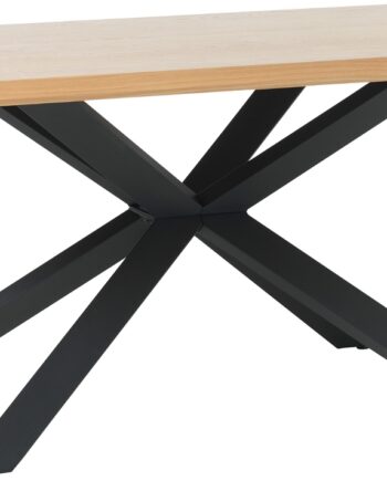 Spisebord Nordique Design Arno 160x90 Cm Natur   Mdf Egefiner   Sort Metalstel
