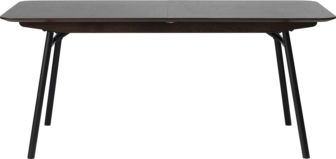 Spisebord Nordique Design Latina Forlængeligt Massiv Eg Espresso-finish Sort Metalstel 50 Cm Forlænger
