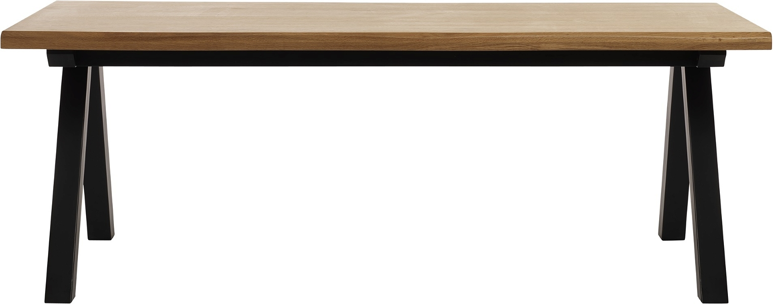 Spisebord Nordique Design Oliveto 210x100 Cm Natur Massiv Eg Med Sort Metalstel Forlængeligt Til Personer
