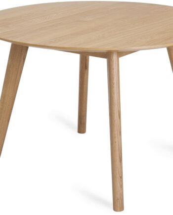 Spisebord Nordique Design Rho   Rundt ø115 Cm Natur Mdf  Egetræsfinér   Ben   Massiv Eg