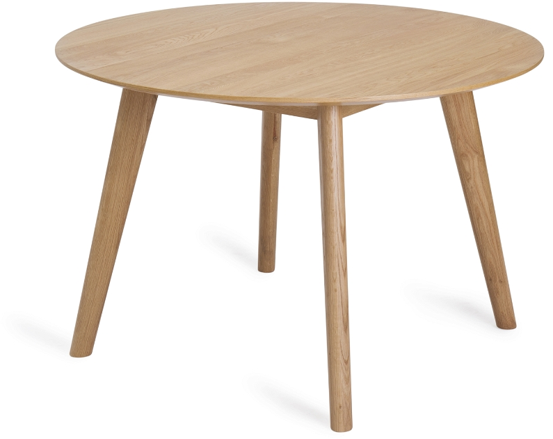 Spisebord Nordique Design Rho Rundt ø115 Cm Natur Mdf Egetræsfinér Ben Massiv Eg
