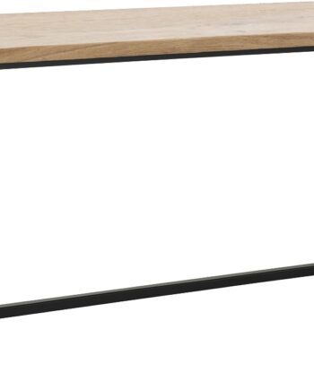 Spisebord Nordique Design Rivoli   Massivt Egetræ Natur Med Sort Metalstel 180ã 90ã 75 Cm