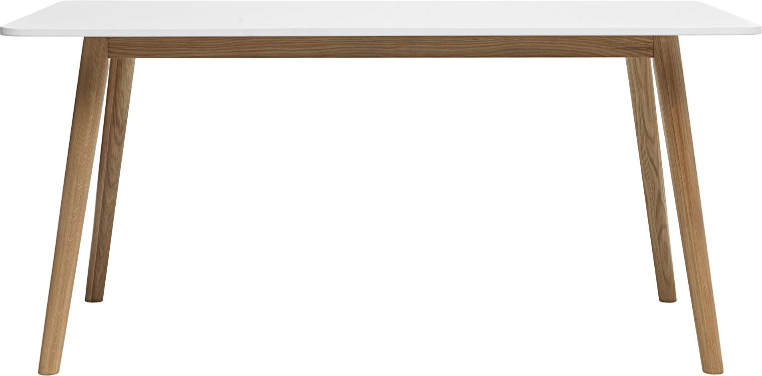 Spisebord Nordique Design Turin Massivt Egetræ Og Hvid Mdf 160ã 90ã 75 Cm