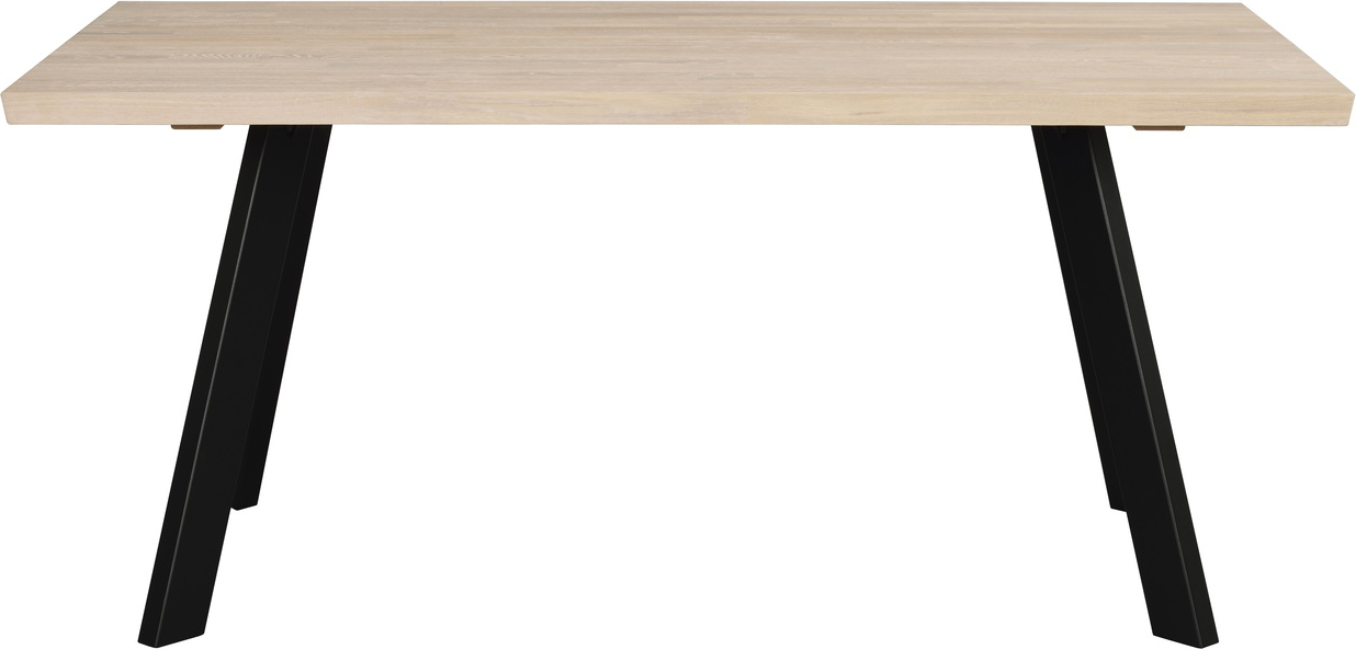 Spisebord Rowico Fred 170ã 95 Cm Hvidkalket Fsc-certificeret Egetræ Med Sort Pulverlakeret Metalstel