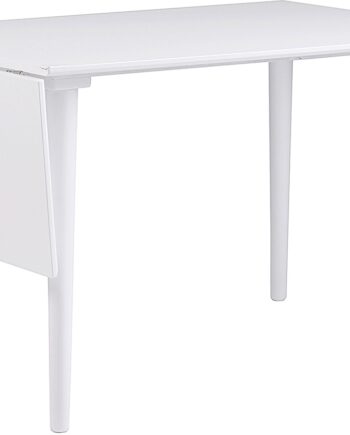 Spisebord Udtræksbord Rowico Lotta Hvidlakeret Mdf Top Klapplade Koniske Gummitræben 120-160ã 80ã 76 Cm