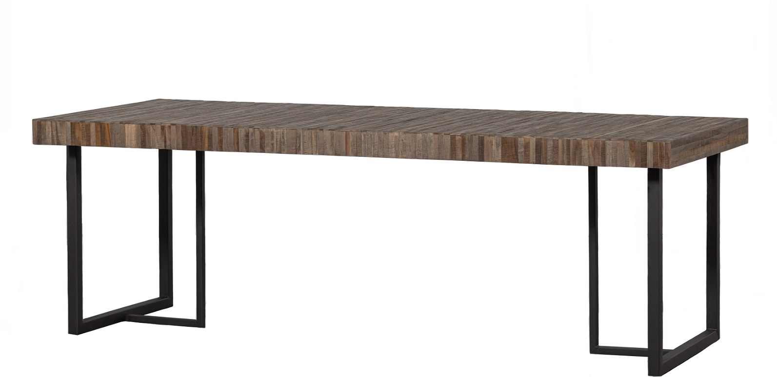 Spisebord Woood Exclusive Maxime   Genbrugsteak Med Mat Sorte Ben 220ã 90ã 76 Cm
