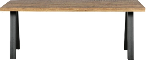 Spisebord Woood Tablo Plankebord Mangotræ Natur Med Sort -ben 180x90x75 Cm