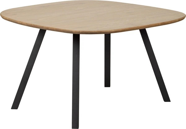 Spisebord Woood Tablo Rundt Plankebord Fsc-certificeret Eg ø130 H75 Cm Med Sorte Metalben