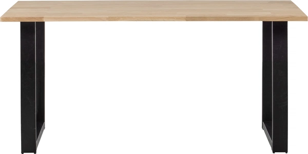 Spisebord Woood Tablo -leg Plankebord Massiv Egetræ 160x90x75 Cm Natur Sort