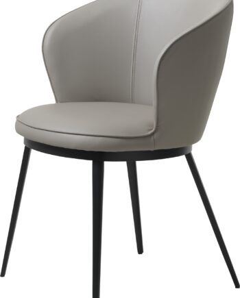 Spisebordsstol Gain Fra Nordique Design   Polstret Taupe Kunstlæder   Sort Metalstel H82xb60 Cm