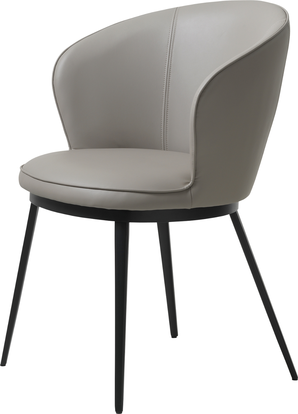 Spisebordsstol Gain Fra Nordique Design Polstret Taupe Kunstlæder Sort Metalstel H82xb60 Cm