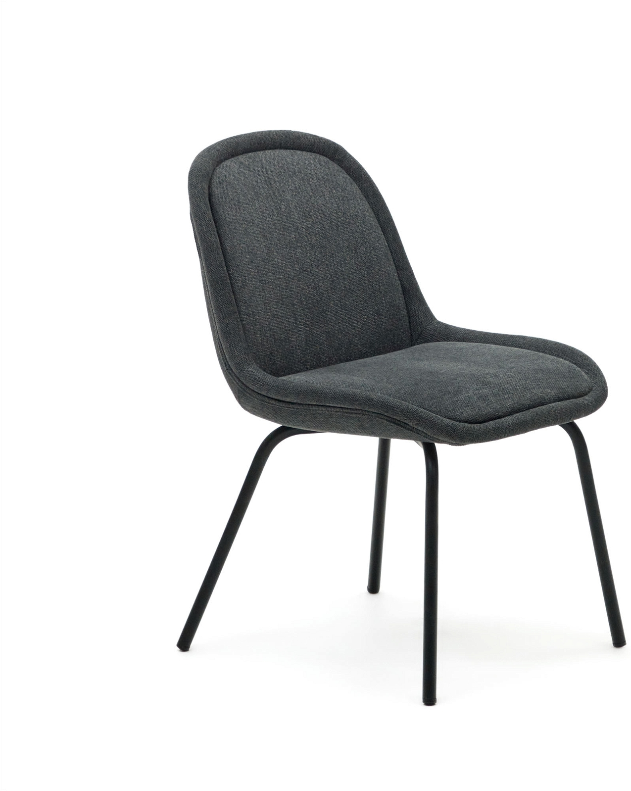 Spisebordsstol Kave Home Aimin Grå Chenille Metal   Moderne Rustik Industriel