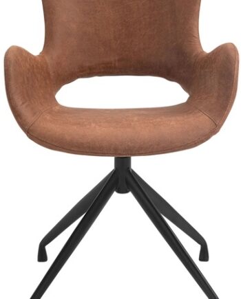 Spisebordsstol Med Armlæn House Of Sander Luna Camel Mikrofiber Roterbar Sort Stel Sæt