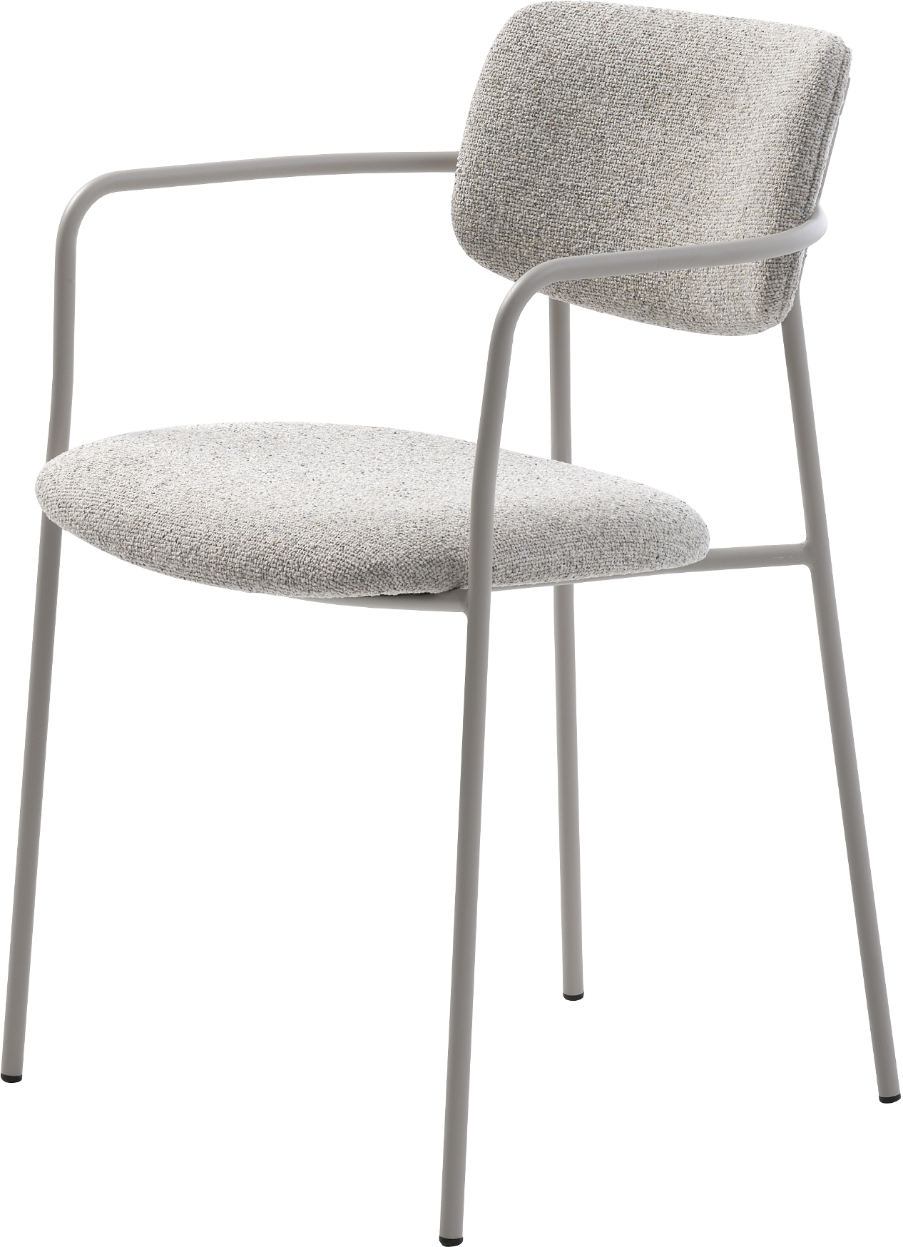 Spisebordsstol Med Armlæn Nordique Design Zama Polstret Råhvid Grå Metal Fsc 100