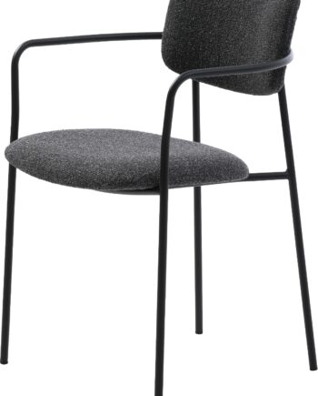Spisebordsstol Med Armlæn Nordique Design Zama Spisestuestol Metal Mørkegrå Sort