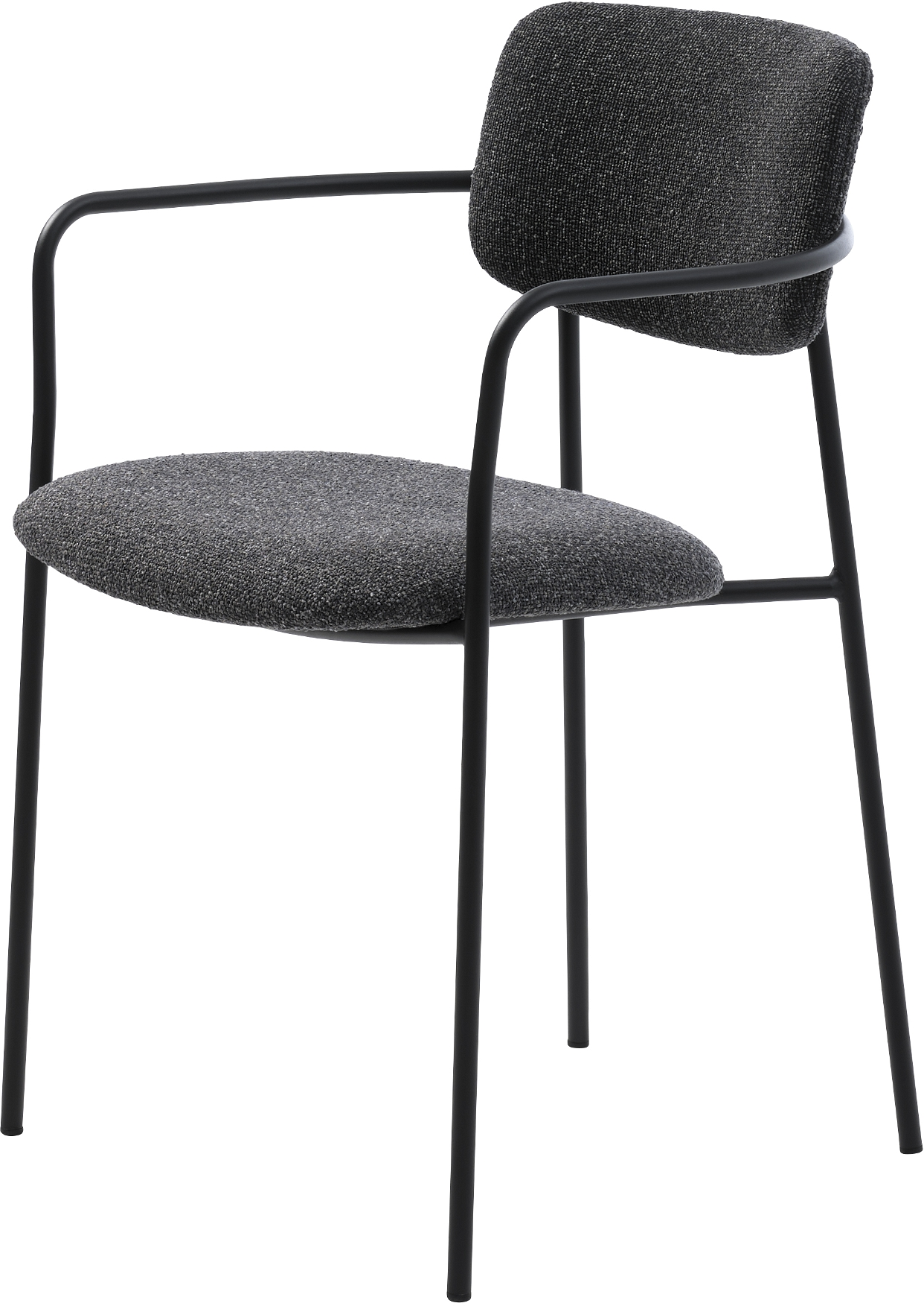 Spisebordsstol Med Armlæn Nordique Design Zama Spisestuestol Metal Mørkegrå Sort
