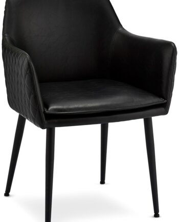 Spisebordsstol Med Armlæn Raymond   Hallmark Waterside Sort Pu-læder H84   B57   L62 Cm