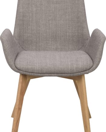 Spisebordsstol Med Armlæn Rowico Drimsdale Grå Stof Massiv Eg Nordisk Design  -pak