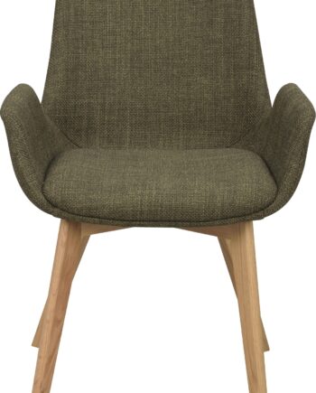 Spisebordsstol Med Armlæn Rowico Drimsdale Spisestuestol Olivengrøn Polyester Ergonomisk Fsc-egetræ