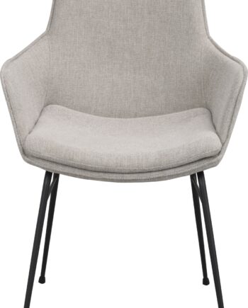 Spisebordsstol Med Armlæn Rowico Lowell Polstret Grå Stof Sort Metal H86ã B59ã D62 Cm